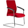 Jednací židle "BOSTON/S", červená, chromovaný rám, čalouněná