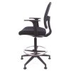 Pracovní židle "Tall", s držákem na nohy, s kluzáky, černé čalounění, vyztužené opěradlo, MAYAH CM11