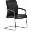 Jednací židle "Chicago 600 V", černá, kůže, chromovaný kříž,