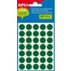 Etikety, zelené, kruhové, průměr 13 mm, 175 etiket/balení, APLI