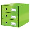 Zásuvkový box "Click&Store", zelená, 3 zásuvky, lesklý, LEITZ, 60480054