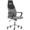 Kancelářská židle "STERLING", šedo-černá, textil, chromová základna, opěrka hlavy