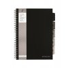Blok "Black project book", A4, černá, linkovaný, 125 listů, spirálová vazba, PUKKA PAD