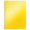 Spirálový sešit "Wow", žlutá, čtverečkovaný, A4, 80 listů, LEITZ