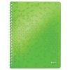 Spirálový sešit "Wow", zelená, čtverečkovaný, A4, 80 listů, LEITZ