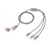 Nabíjecí kabel "Dreizack", šedá, 3v1, TROIKA CBL30/GY