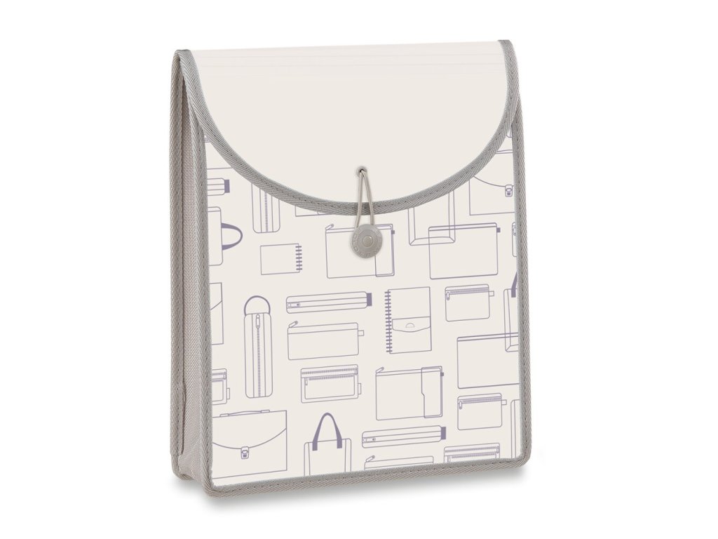 Aktovka Foldermate Vintage, A4, vrchní plnění - šedá