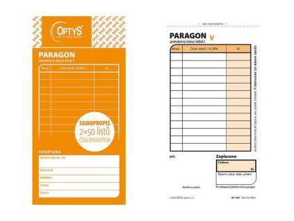 obchodní paragon NCR 2x50 l číslovaný