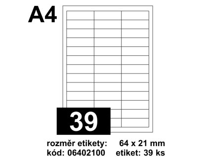 etiketa 64x21 mm Mif bílá 39 etiket