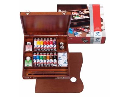 Akrylová výtvarná sada 14x40ml ve dřevěn