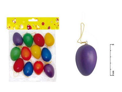 Vajíčka plast 6cm/12ks mix jednobarevná