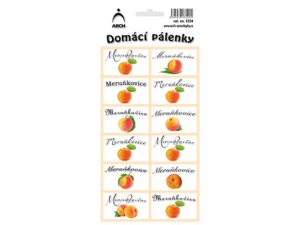 DOMÁCÍ PÁLENKY- meruňkovice 12ks samolep