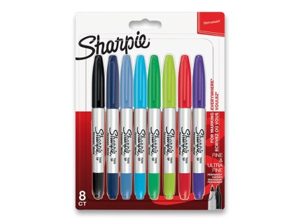 popisovač Sharpie Twin Tip sada 8ks