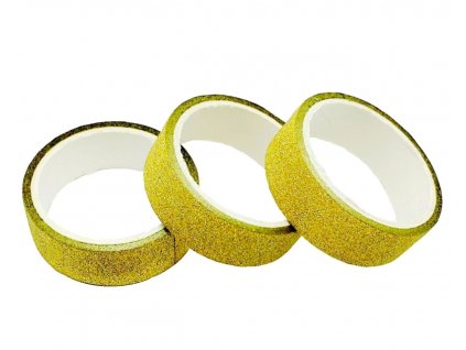 Lepící páska glitter zlatá 15mm-3m PK71-