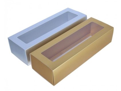 Krabička dárková 32x11x7cm stříbrná s ok