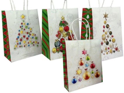 taška dárková 15x21x8cm CRAFT stromeček