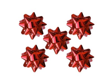 Rozety 8cm metalická červená