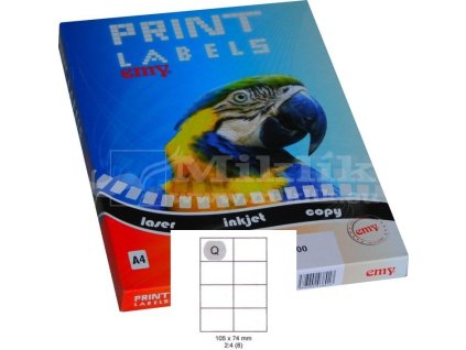 etikety Print Emy 105x74 mm Mif bílá