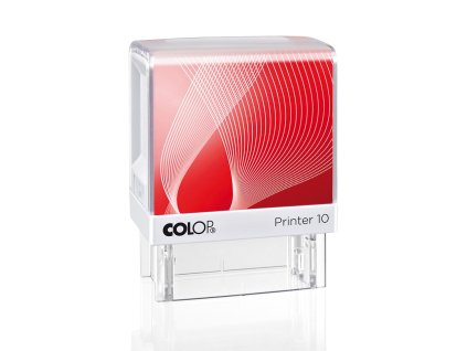 strojek Printer 10 rámeček bílý - otisk 10 x 27 mm, barva polštářku černá