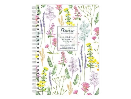 Kroužkový blok Flowers (120g/m2,60l. A5)