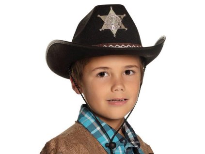 Kovbojský klobouk černý dětský - šerif