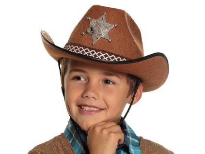 Kovbojský klobouk hnědý dětský - šerif