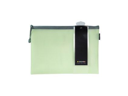 obal spisový A4 zip síťový PASTELINI zelená