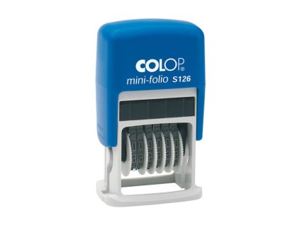 razítko Colop Printer Mini Folio S126 kryt modrý číslovací / polštářek černý