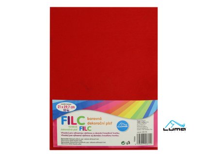 filc 1mm dekorační, 20x30cm červený