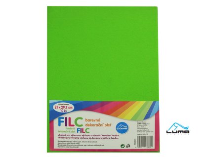 filc 1mm dekorační,20x30cm světle zelený
