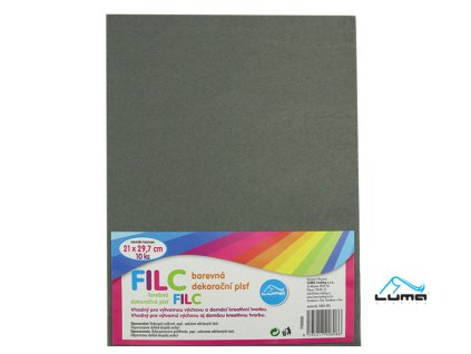 filc 1mm dekorační, 20x30cm šedý