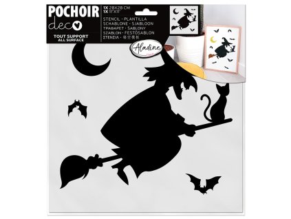 Aladine šablona 28x28cm, čarodějnice na