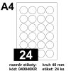 Etikety Print Emy kruh 40mm bílé 24ks/A4
