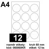 Etikety Print Emy kruh 60mm bílé 12ks/A4