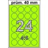 Etikety Print Emy kruh 40mm zelené 24ks/