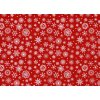 Filc 1mm,A3 30x40cm vločky červeno-bílá