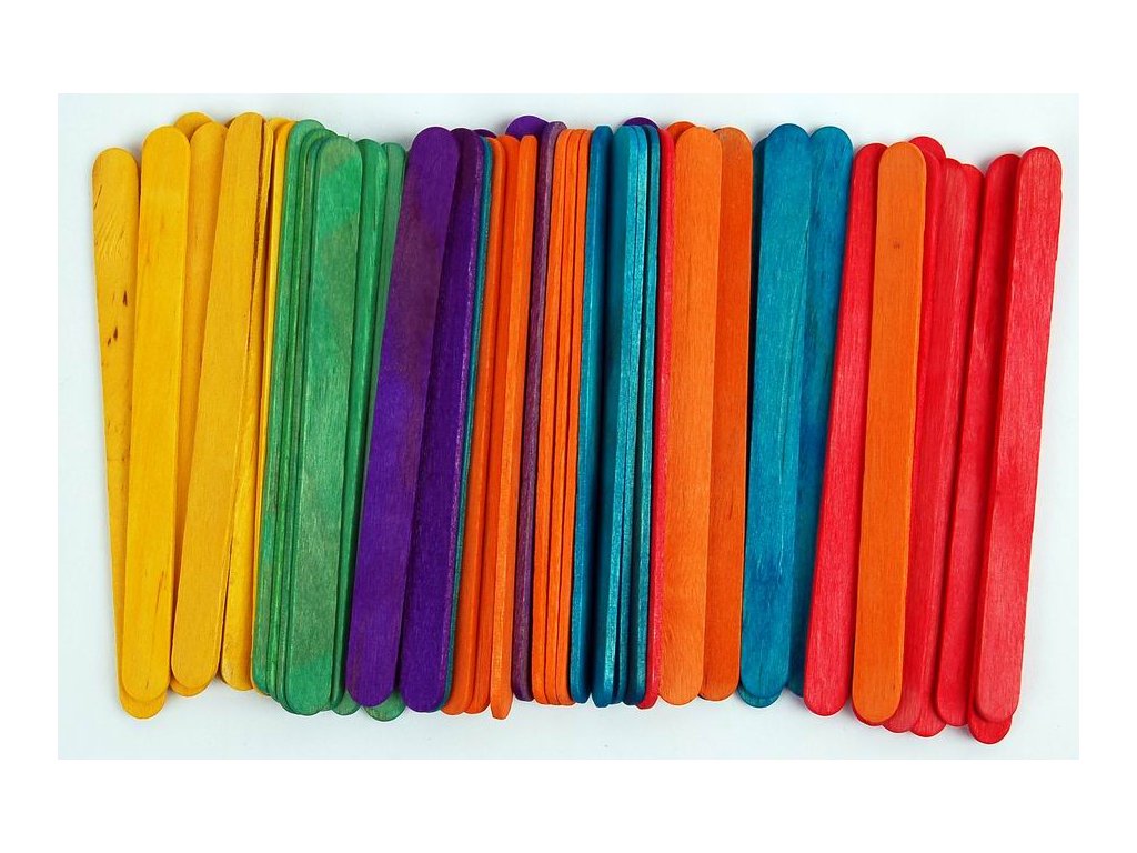 Dřívka dekorační Color 50 ks