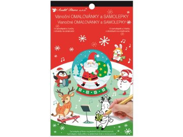 Samolepky a omalovánky vánoční 14 x 23 cm, Santa 10615