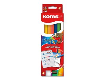 Pastelky Kores trojhranné JUMBO Starter set s ořezávátkem + Coach tužka - 16 POSLEDNÍ KUSY -