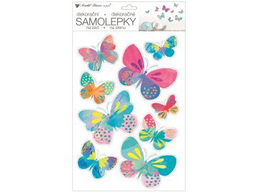 Samolepky na zeď 42 x 25 cm, barevní motýlci 15116