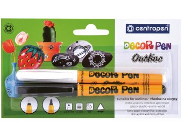 Popisovače Decorpen Outline 2 ks, bílá a černá