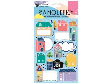 Samolepicí jmenovky 12,5 x 18,5 cm, domky 15129