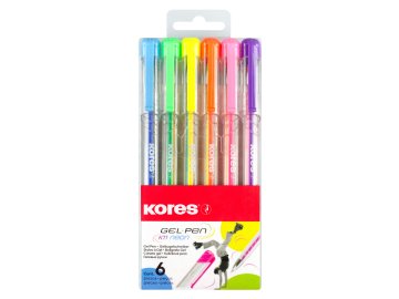 Kuličkové pero K11 Pen Neon, trojhranné, extra jemný gelový inkoust, šíře M, sada 6 neonových barev