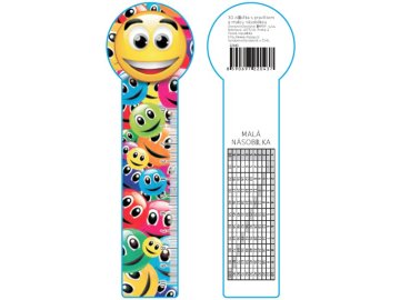 Pravítko 10 cm 3D obrázek s násobilkou - 015 úsměv