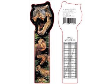 Pravítko 10 cm 3D obrázek s násobilkou - 018 dino