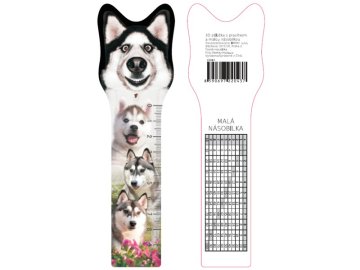 Pravítko 10 cm 3D obrázek s násobilkou - 027 husky