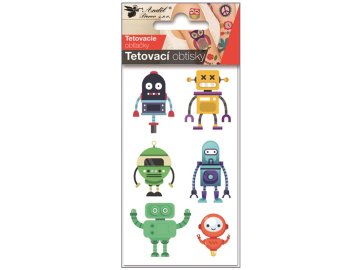 Tetovací obtisky 7,5 x 12 cm - roboti 16043