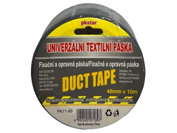 Lepicí páska textilní černá 48 mm x 10 m