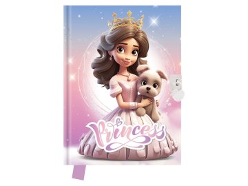 Památník JUNIOR S8 14x18 cm, 80 listů , čiré se zámkem - Princess