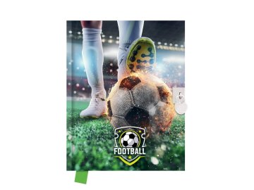 Památník JUNIOR 14x18 cm, 80 list. čistý se zámkem - Football